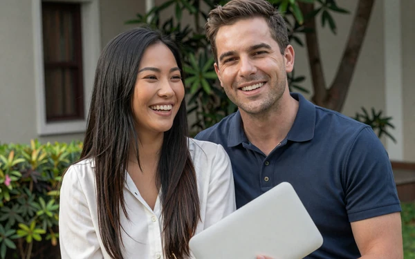 Michael and Linh happy couple who met on 92 Dating Asians platform